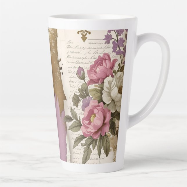 Vintage Floral - Latte Mug (Droite)