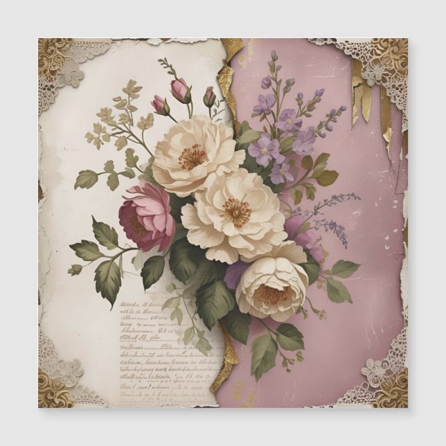Vintage Floral - Magnetic Card  (Devant)