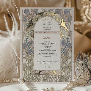 Vintage Floral Mariage Dusty Blue Programme