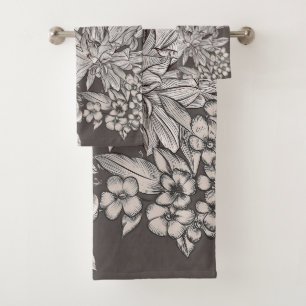 Vintage Floral Moderne Gris ivoire Botanique Rusti
