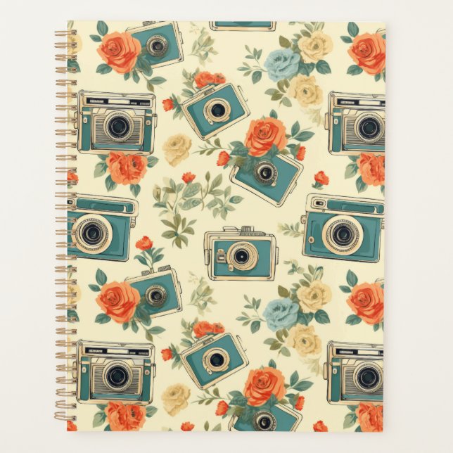 Vintage Floral & Motif de caméra (Devant)