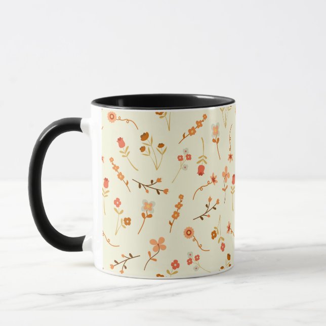 Vintage Floral Pattern Mug (Gauche)