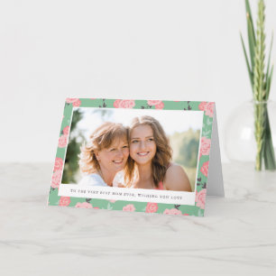 Vintage Floral Photo Carte de voeux Fête des Mères