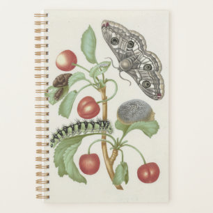 Vintage Floral Planner avec papillon et chenille