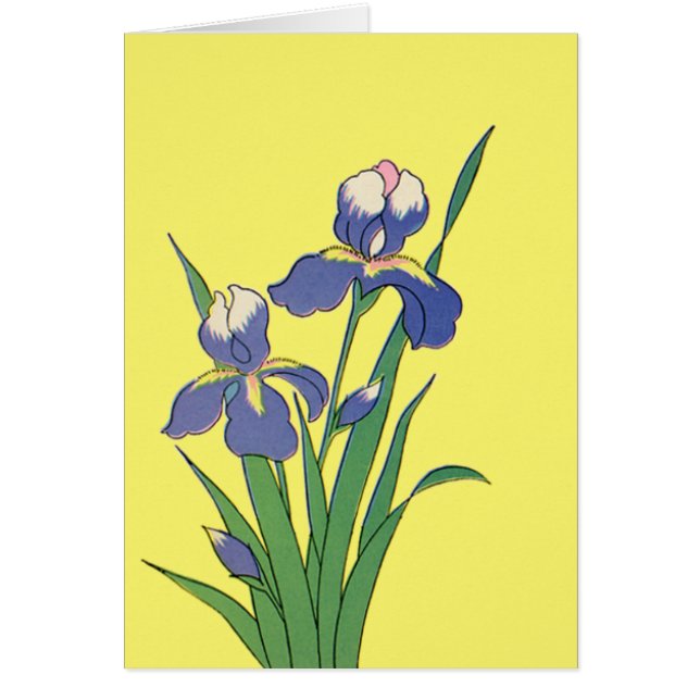Vintage Floral, Purple Spring Garden Fleurs d'Iris (Devant)