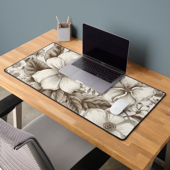 Vintage Floral Sepia Motif (14) (Bureau 2)