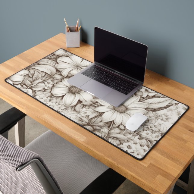 Vintage Floral Sepia Motif (5) (Bureau 2)