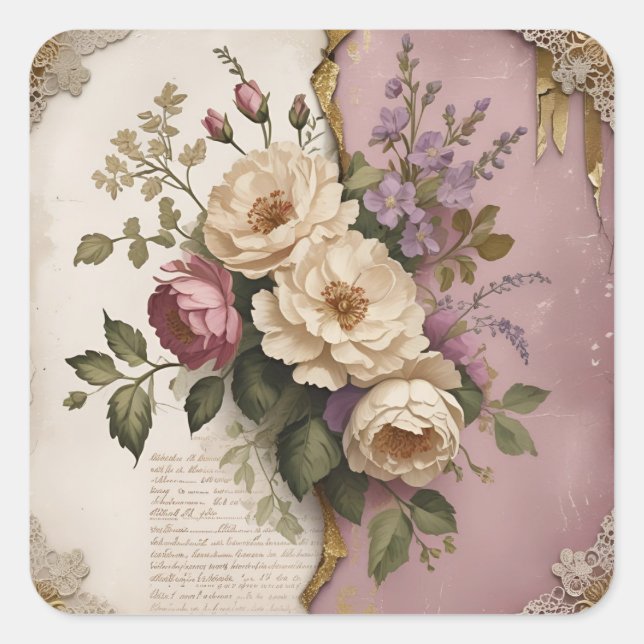 Vintage Floral - Stickers  (Devant)