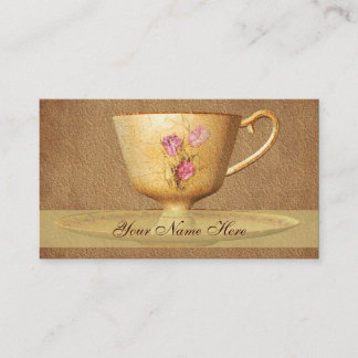 Vintage Floral Tea Cup Carte de visite d'art