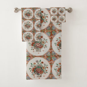 Vintage Floral Terracotta Carreaux Motif
