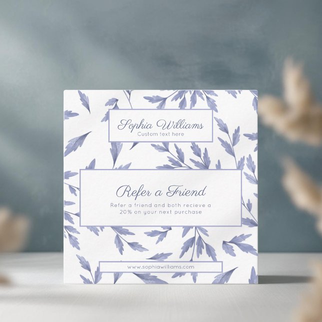 vintage floral toile bleu carte de référence (Créateur téléchargé)