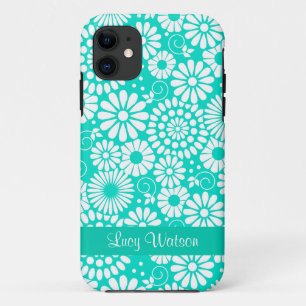 Vintage floral turquoise iPhone 5 Coque