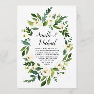 Vintage Floral verdure Jardin Mariage Invitations