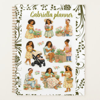 Vintage floral watercolor gardening enthuasiast 