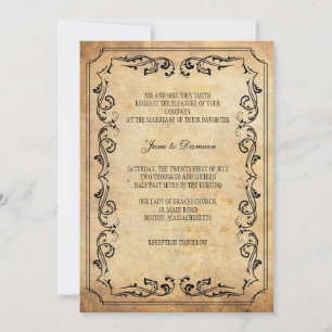 Vintage Floral Wedding Invitation