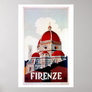 Vintage Florence affiche de voyage italienne