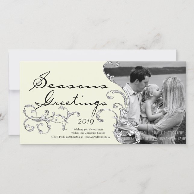 Vintage Flourish Noël Photos Modèle (Devant)