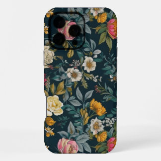 Vintage foncé Floral Tough iPhone 16 Pro Max Coque