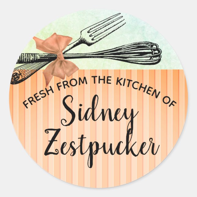 vintage fouet arc de la cuisine de sticker (Devant)