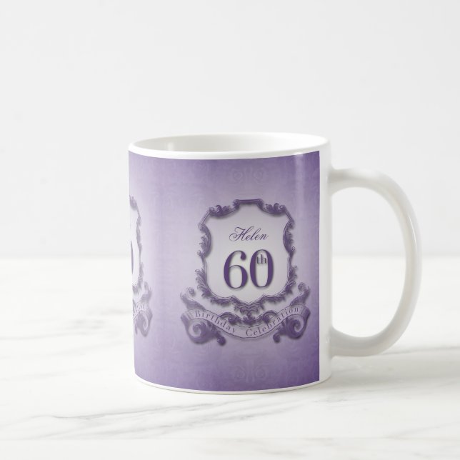 Vintage Frame 60e Anniversaire Célébration Mug (Droite)