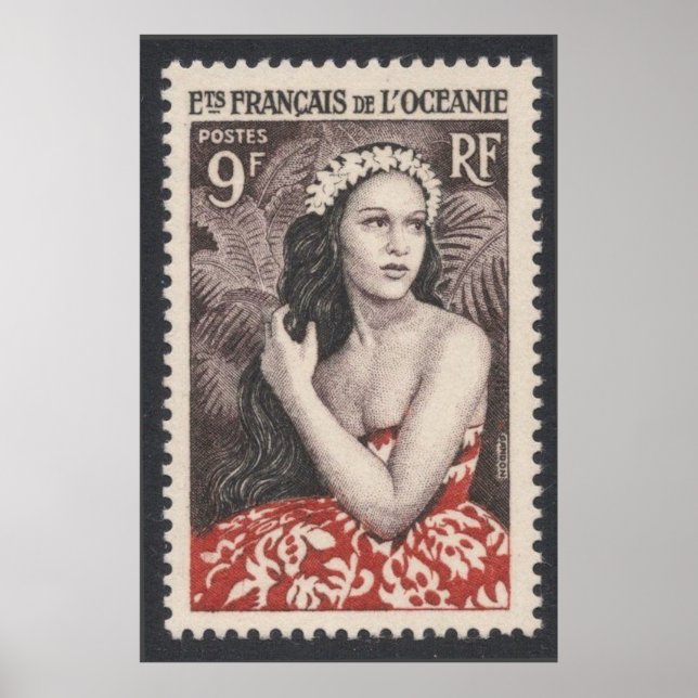 Vintage French South Pacific Travel Poster (Devant)