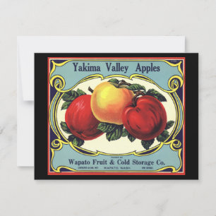 Vintage Fruit Crate Étiquette Art Yakima Valley Po