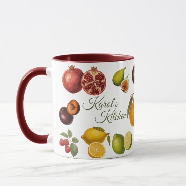 Vintage Fruits Mug (Customize) (Gauche)