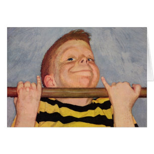 Vintage Garçon Doing Chin Ups, fitness et exercice