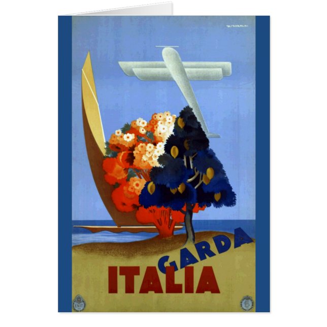 Vintage Garda Italie Europe Air Travel (Devant)