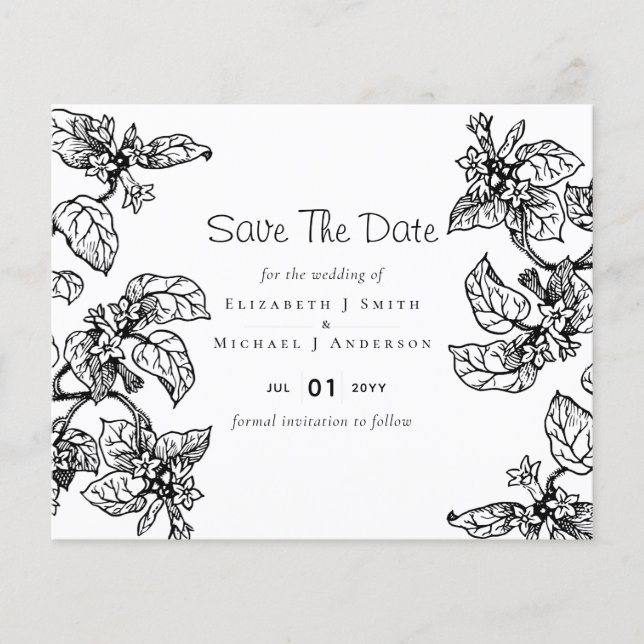 Vintage Garden Feuille Classic Budget Mariage (Devant)