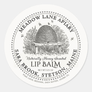 Vintage Garden Skep Beeswax Lip Balm Étiquette