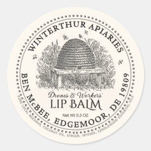 Vintage Garden Skep Beeswax Lip Balm Étiquette
