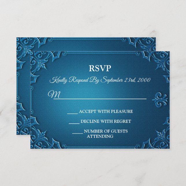 Vintage Geometric Teal Turquoise Party RSVP Card (Devant / Derrière)
