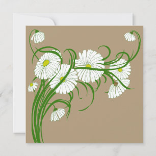 Vintage Gerber Daisy Flowers Spring Invitation