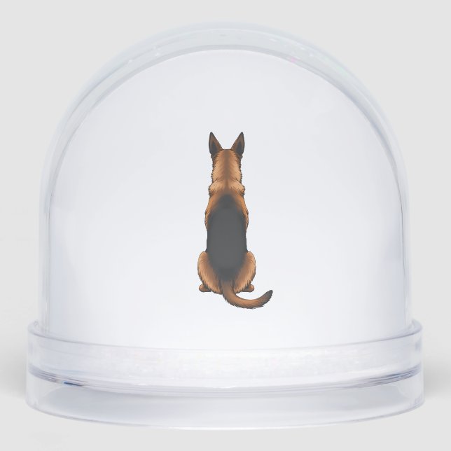 Vintage German Shepherd Back View Dog Illustration (Avant)