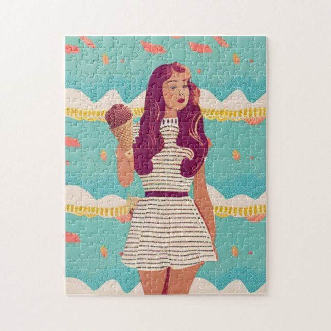 Vintage Girl art Collection Puzzle (Vertical)