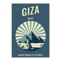 Vintage Giza Pyramid Poster – Retro Egyptian