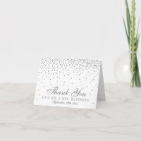 Vintage Glam Silver Confetti Mariage Merci