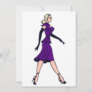 Vintage Glamor Girl, Blond Secrétaire Invitation