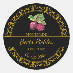 Vintage Gold Homemade Beets Picks Étiquette Noir