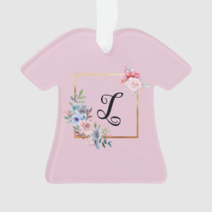 Vintage Golden Multicolore Fleurs Monogramme Texte