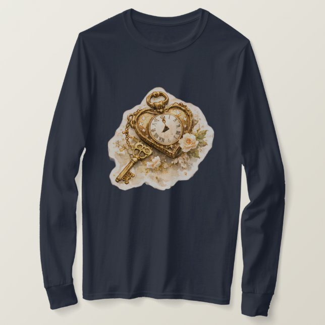 Vintage Golden Time Long Sleeve T-Shirt (Design devant)