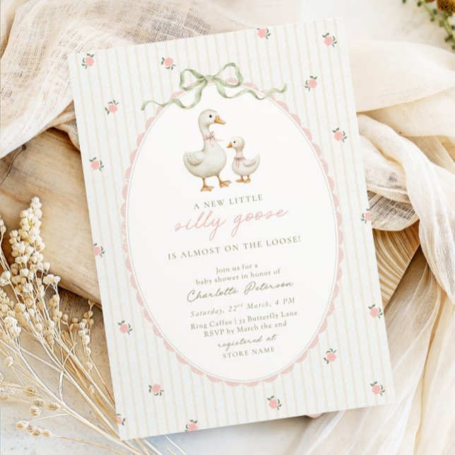 Vintage Goose Baby Shower Invitation (Créateur téléchargé)