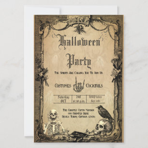 Vintage Goth Halloween Invitation personnalisée Éf