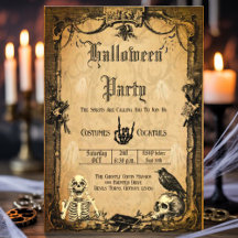 Vintage Goth Halloween Invitation personnalisée Éf