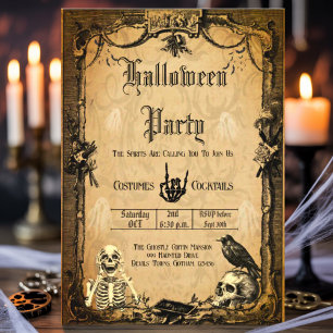 Vintage Goth Halloween Invitation personnalisée Éf