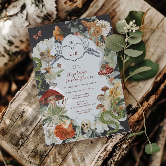Vintage gothique botanique | Mariage de squelette  (Créateur téléchargé)