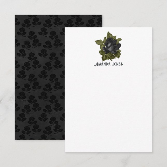 Vintage gothique noir Roses personnalisés (Devant / Derrière)