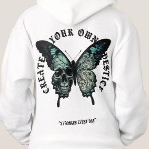 Vintage Gothique Papillon Crâne Streetwear