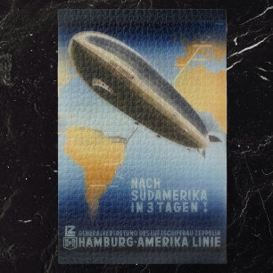 Vintage Graf Zeppelin affiche voyage Puzzle